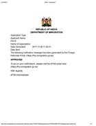 Notification of approval 